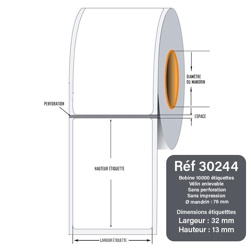 Rouleau étiquettes thermique velin