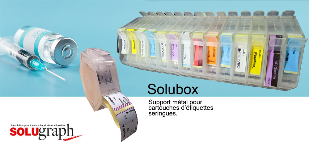 Distributeur étiquettes seringues